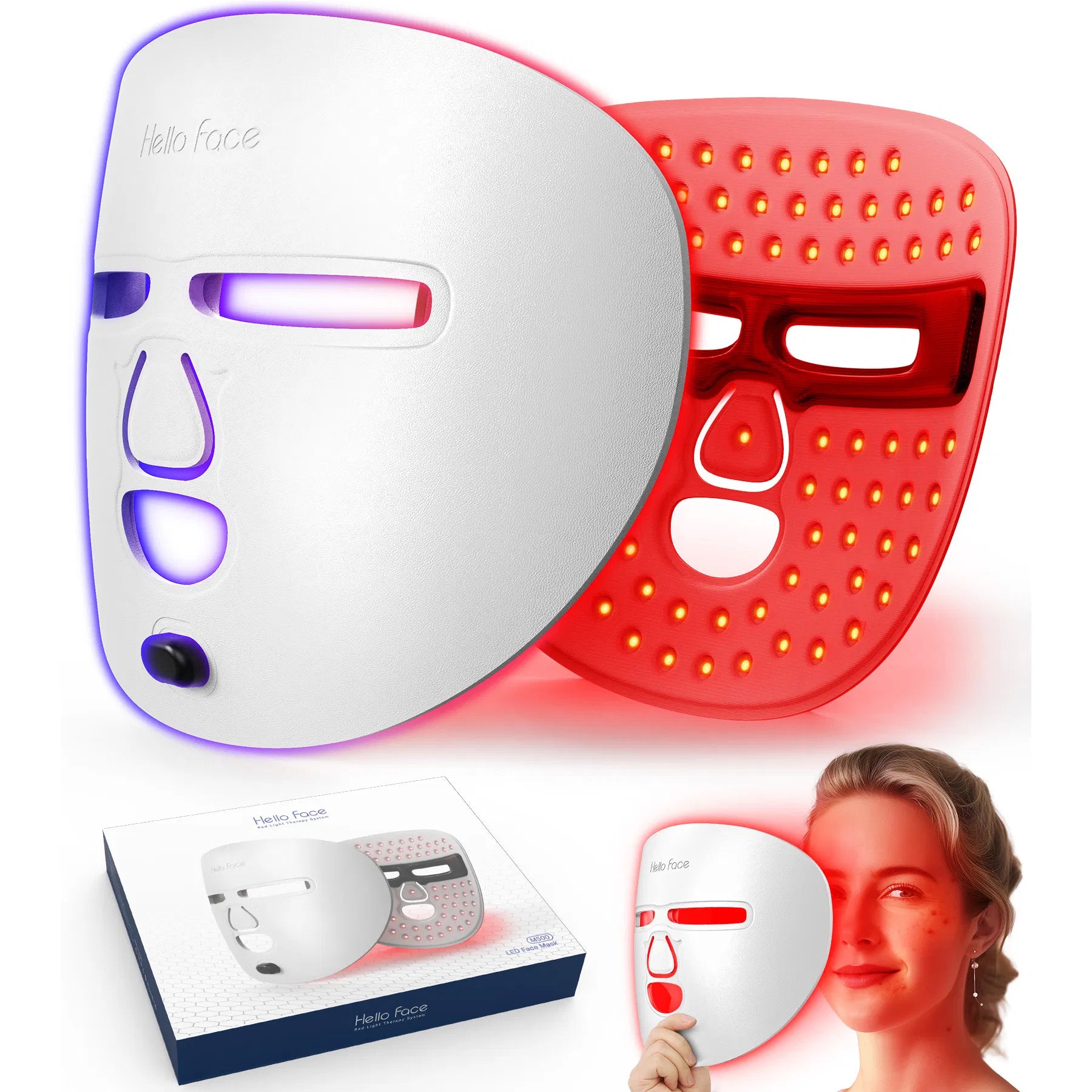 GlowPro LED Face Mask -- Red Light Therapy Skin Rejuvenator
