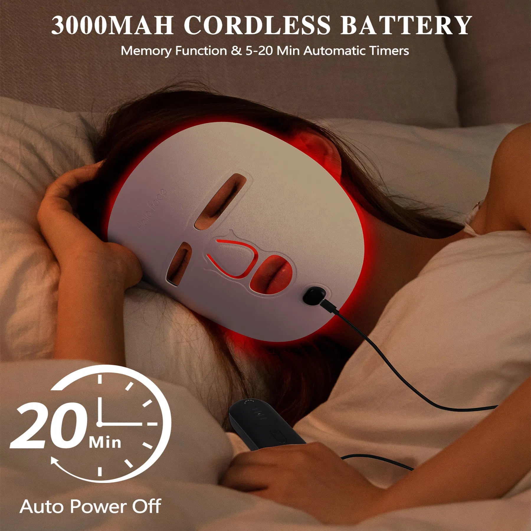 GlowPro LED Face Mask -- Red Light Therapy Skin Rejuvenator